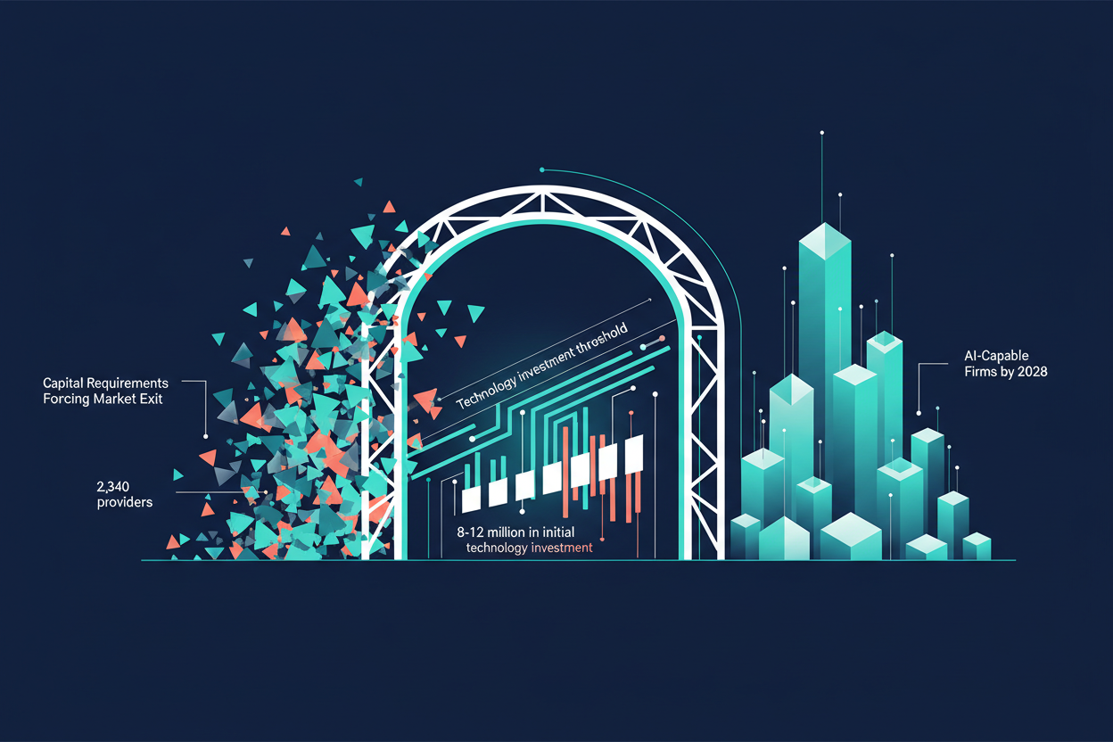 The Great BPO Consolidation: Why the Market Shrinks from 2,340 Providers to 180 AI-Capable Firms by 2028